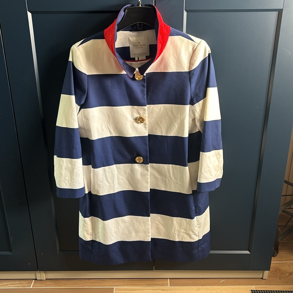 Kate Spade blue and white stripe with bow